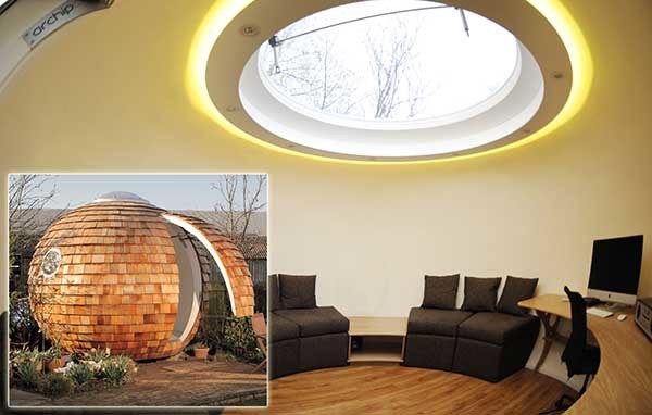 Coxdome Circular Rooflights from Jet Cox chosen for Archipod Home Office Innovation